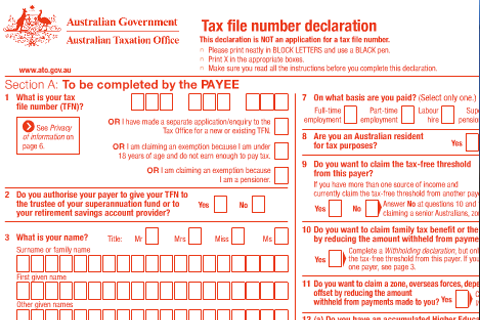 tax file number form